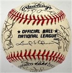 1997 St. Louis Cardinals Team Signed National League Baseball With 33 Signatures Incl. Mark McGwire, Tony La Russa and Dennis Eckersley (BAS)