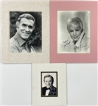Hollywood Signed Photo Collection of 7 w/Matting (BAS) Incl. Jimmy Stewart, Jack Lemon, Kirk Douglas and Others