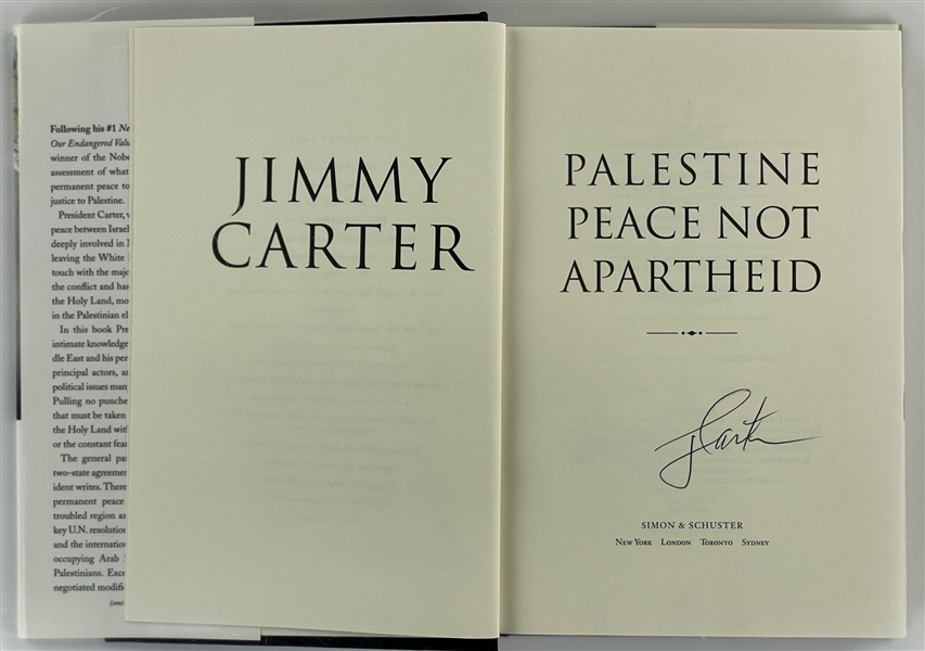 President Jimmy Carter Signed 2007 Book <em>Palestine Peace Not Apartheid</em>