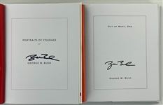 President George W. Bush Signed Coffee Table Portrait Books <em>Portraits of Courage</em> and <em>Out of Many, One</em> (BAS)