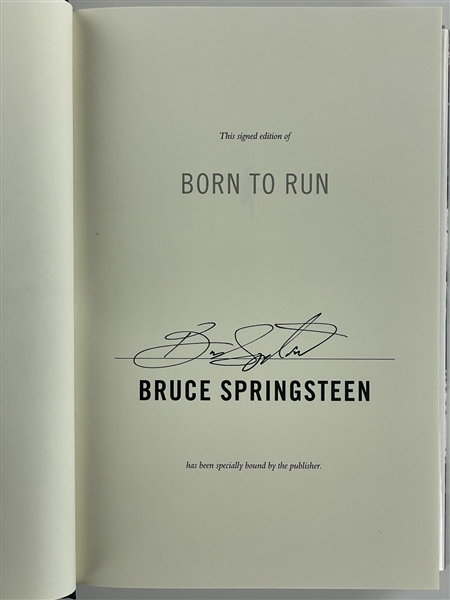 Bruce Springsteen Signed 2016 Hardcover Edition of His Autobiography <em>Born to Run</em> (BAS)