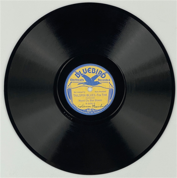 Coleman Hawkins Twice-Signed 1936 Bluebird 78 RPM Single "Tailspin Blues"