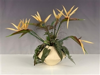 Elvis Presley's Large Faux Flower Planter from Graceland with a Feather from One of His Peacocks!  - From The Nancy Rooks Collection