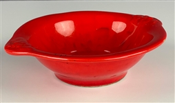 Elvis Presley's Red Fruit Bowl with EP notation in Nancy Rooks' hand - From The Nancy Rooks Collection