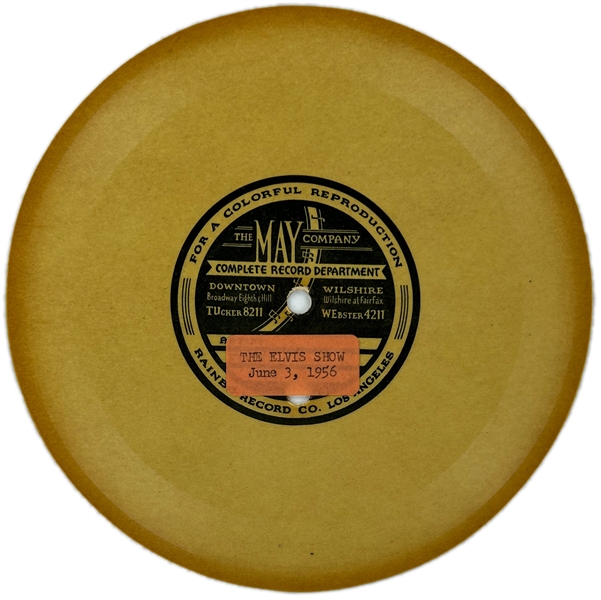 1956 Elvis Presley Radio Ad 33 RPM Acetate for His June 3, 1956, Concert at the Oakland Municipal Auditorium