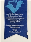 January 26, 1972, Elvis Presley Hilton/International Opening Night “Hanging Banner” Invitation - RARELY SEEN
