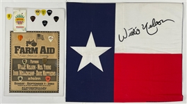 Farm Aid Stage-Acquired Guitar Picks from Neil Young, Wilie Nelson, John Mellencamp, Dave Mathews and Others Plus Working Crew Backstage Pass (14 Items)