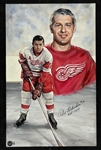Doug West Original Painting of NHL Hall of Famer Alex Delvecchio - Signed by Delvecchio (BAS) 