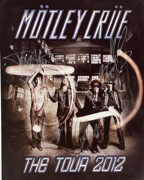 Motley Crue Band-Signed 2012 Concert Tour Poster - Vince Neil, Tommy Lee, Nikki Sixx and Mick Mars (BAS)
