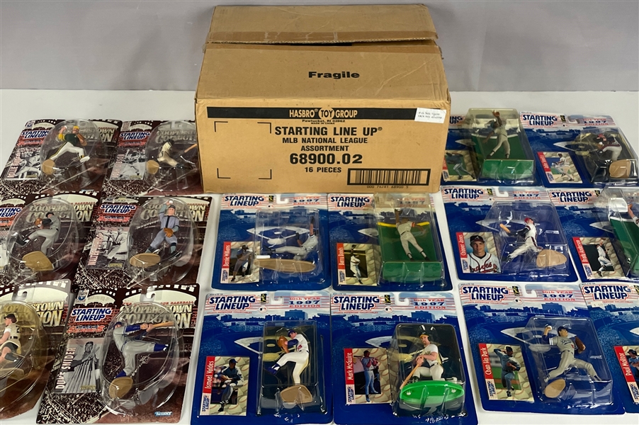 1997 Starting Lineup Baseball Near Set (47/62) Incl. One Hasbro Shipping Case and 37 Extras! 