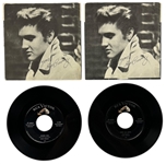 1956 Elvis Presley RCA Victor 45 RPM Singles “Hound Dog” / “Don’t Be Cruel” (2 Different) With Both Sleeve Variations - Early Indianapolis Pressings