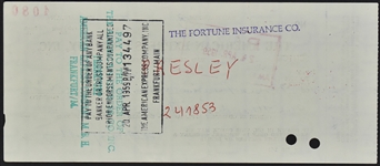 1959 Elvis Presley American Express Check Signed by Vernon Presley (BAS)
