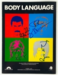 Queen Band-Signed Sheet Music Body Language Freddie Mercury, Brian May, Roger Taylor, John Deacon (BAS)