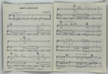 Queen Band-Signed Sheet Music Body Language Freddie Mercury, Brian May, Roger Taylor, John Deacon (BAS)