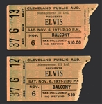 1971 Elvis Presley Ticket Stubs for his November 6, 1971, Concert at the Cleveland Public Auditorium - <em>Very Tough Early 70's Tickets</em>