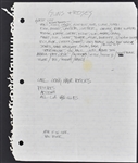 Axl Rose 1985 Handwritten Lyrics Collection (5 Different) Plus Early Guns & Roses Show Guest List and Other Documents