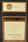 1976 Elvis Presley American Heart Association Award Given to Him on Stage During His Final Las Vegas Concert December 12, 1976
