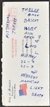 1971 Elvis Presley Handwritten Numerology Notes on Envelope - Given to Las Vegas Cocktail Waitress (Elvira Mistress of the Dark)