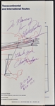 1969 Elvis Presley Signed American Airlines Map - Date 12-17-69 - Also Signed by Charlie Hodge (PSA)