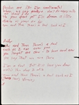 1970s Elvis Presley’s Stage Used Handwritten Lyrics “Fool Such as I”