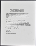 1970 Elvis Presley’s “TCB” Letterhead and Envelopes  - An Early Version of the Famous Stationery - From the Felton Jarvis Estate