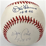 New York Yankees Perfect Game Pitchers Signed Baseball with Don Larsen, David Wells and David Cone (PSA)