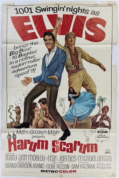 1965 <em>Harum Scarum</em> One Sheet Movie Poster, Complete Set of 8 Lobby Cards, Pressbook and <em>Bagdad Observer</em> Herald – Starring Elvis Presley