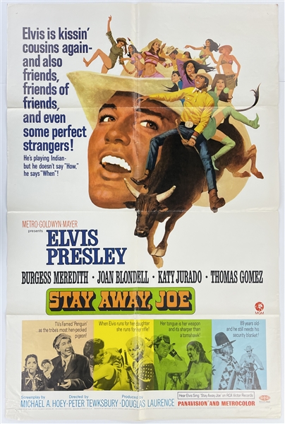 1968 <em>Stay Away, Joe</em> One Sheet Movie Poster – Starring Elvis Presley