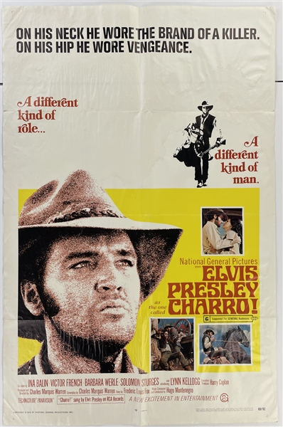 1969 <em>Charro!</em> One Sheet Movie Poster and Complete Set of 8 Lobby Cards – Starring Elvis Presley