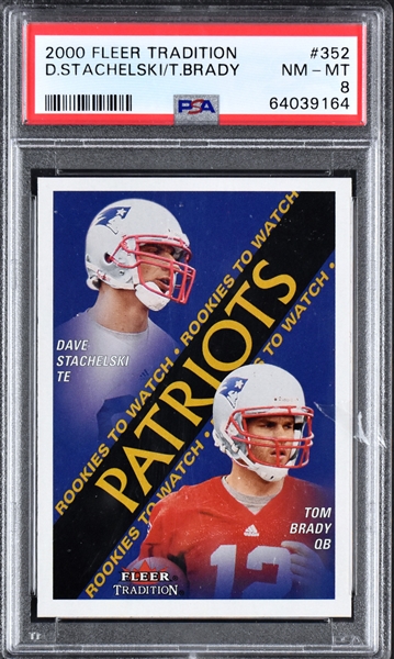 2000 Fleer Traditions #352 Tom Brady Rookie Card PSA NM-MT 8