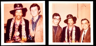 1968 Jimi Hendrix Photographs (2) Taken Backstage at March 21, 1968, Concert in Rochester, New York (2) Plus Six Newspaper Clippings About Show