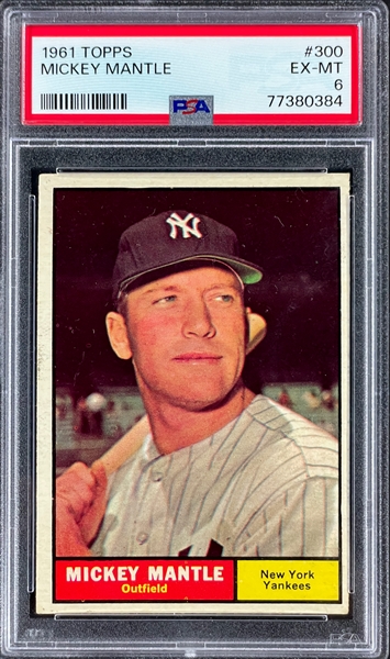 1961 Topps #300 Mickey Mantle - PSA EX-MT 6