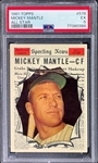 1961 Topps #578 Mickey Mantle All Star - PSA EX 5