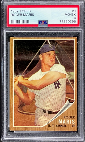 1962 Topps #1 Roger Maris - PSA VG-EX 4