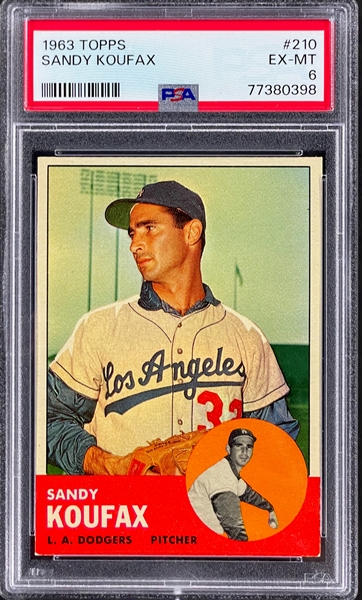 1963 Topps #210 Sandy Koufax - PSA EX-MT 6