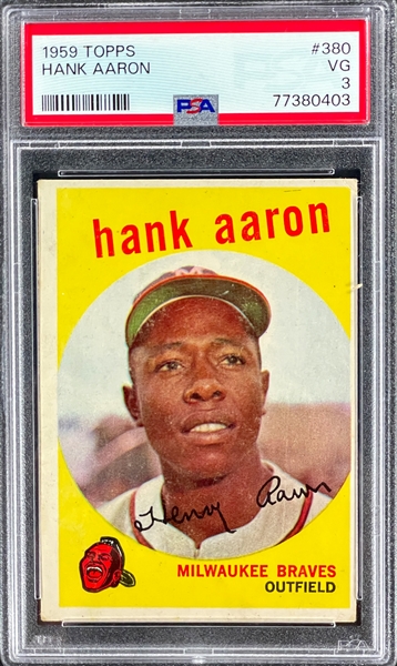 1959 Topps #380 Hank Aaron - PSA VG 3