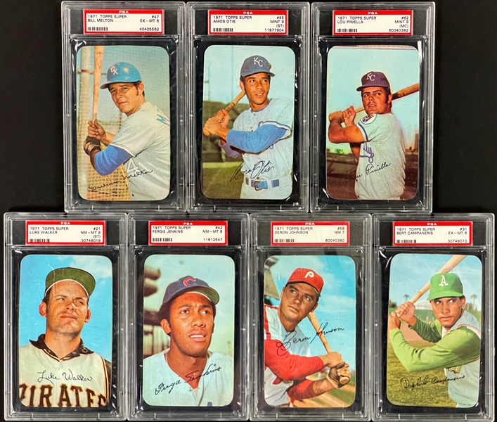 1971 Topps Super Complete Set (63) Including 7 PSA-Graded Examples and Duplicates