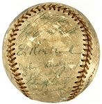 1957 Brooklyn Dodgers Team Signed Baseball with Roy Campanella, Sandy Koufax, Duke Snider - FINAL YEAR IN BROOKLYN! (BAS)