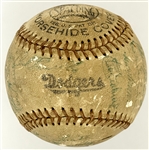 1957 Brooklyn Dodgers Team Signed Baseball with Roy Campanella, Sandy Koufax, Duke Snider - FINAL YEAR IN BROOKLYN! (BAS)