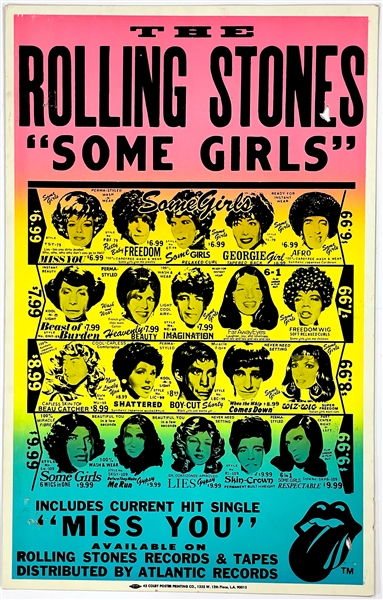 1978 Rolling Stones <em>Some Girls</em> Promotional Poster - RARE Los Angeles Version
