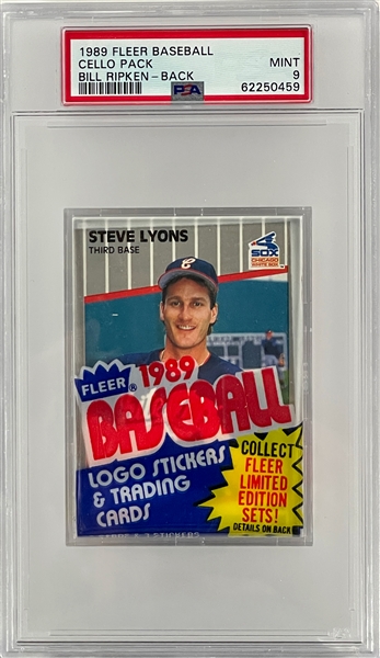 1989 Fleer Cello Pack - PSA MINT 9 - Bill Ripken Card on Bottom
