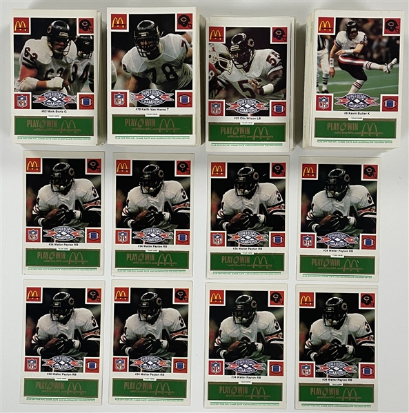 1986 McDonalds "Play & Win" Chicago Bears 24 Complete Sets of 24 Cards - All UNSCRATCHED