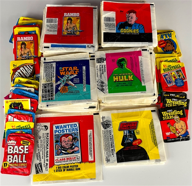 1980s Non-Sport Wrapper Hoard of More Than 2,300 - Incl. <em>Star Wars</em> and Many Movies and TV Issues