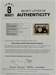 Jimmy Page and Robert Plant Signed Photo Plus Backstage Pass and Ticket from Signing (BAS)