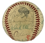 1974 National League All Star Team “Pittsburgh Pirates” Signed Baseball Loaded with HOFers Incl. Satchel Paige, Stan Musial and Hank Aaron (BAS) 