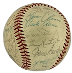 1974 National League All Star Team “Pittsburgh Pirates” Signed Baseball Loaded with HOFers Incl. Satchel Paige, Stan Musial and Hank Aaron (BAS) 