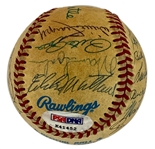 Hall of Famers Signed Baseball (20 Signatures) with Joe DiMaggio and Mickey Mantle (BAS)