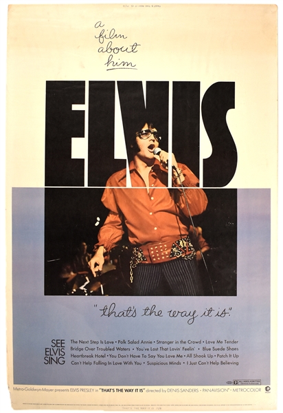1970 <em>Elvis: Thats The Way It Is</em> 30 x 40 Movie Poster – Unusual Large Sized Poster!