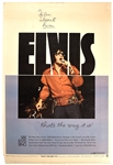 1970 <em>Elvis: Thats The Way It Is</em> 30 x 40 Movie Poster – Unusual Large Sized Poster!