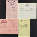 Sun Records/Sam Phillips Document/Receipt Collection (4) Featuring Orders for Carl Perkins "Blue Suede Shoes" Plus Johnny Cash, Scotty Moore and Charlie Rich